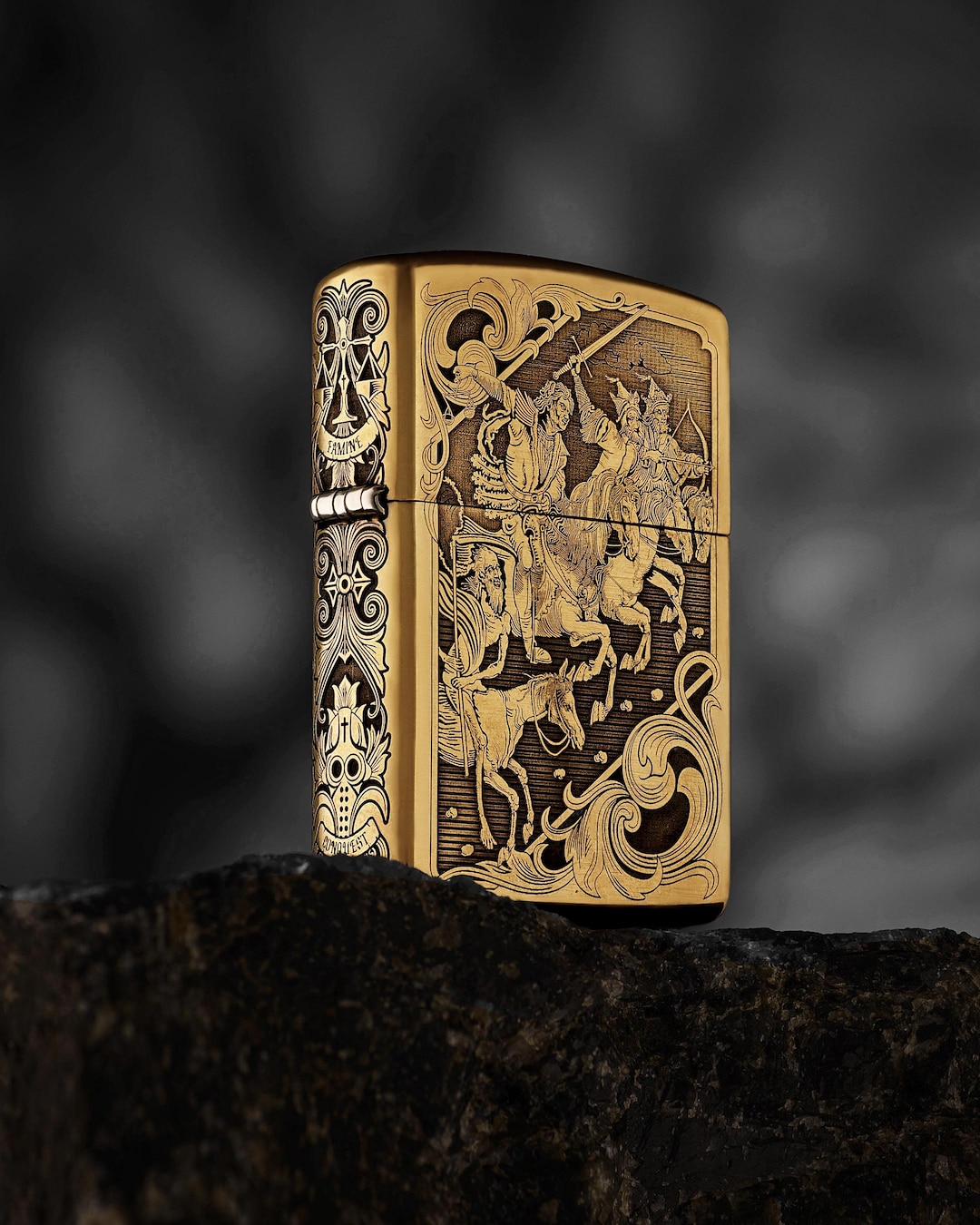 Zippo Armor Brass Lighter Four Horsemen of the Apocalypse Deep