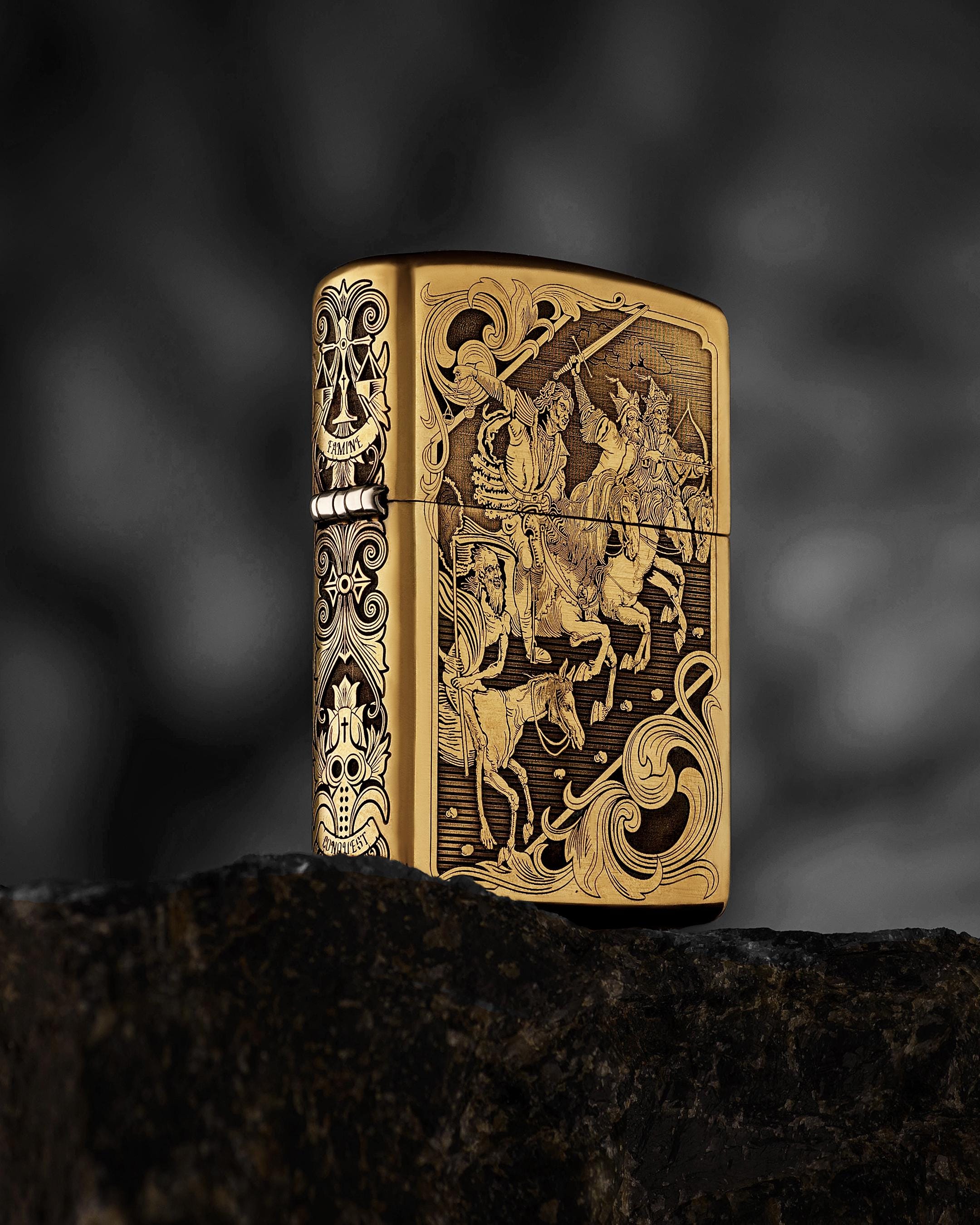 Zippo Armor Brass Lighter Four Horsemen of the Apocalypse Deep
