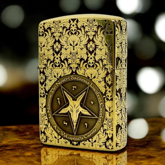 Baphomet King of Hell Custom Zippo Brass Armor Genuine Lighter - Etsy