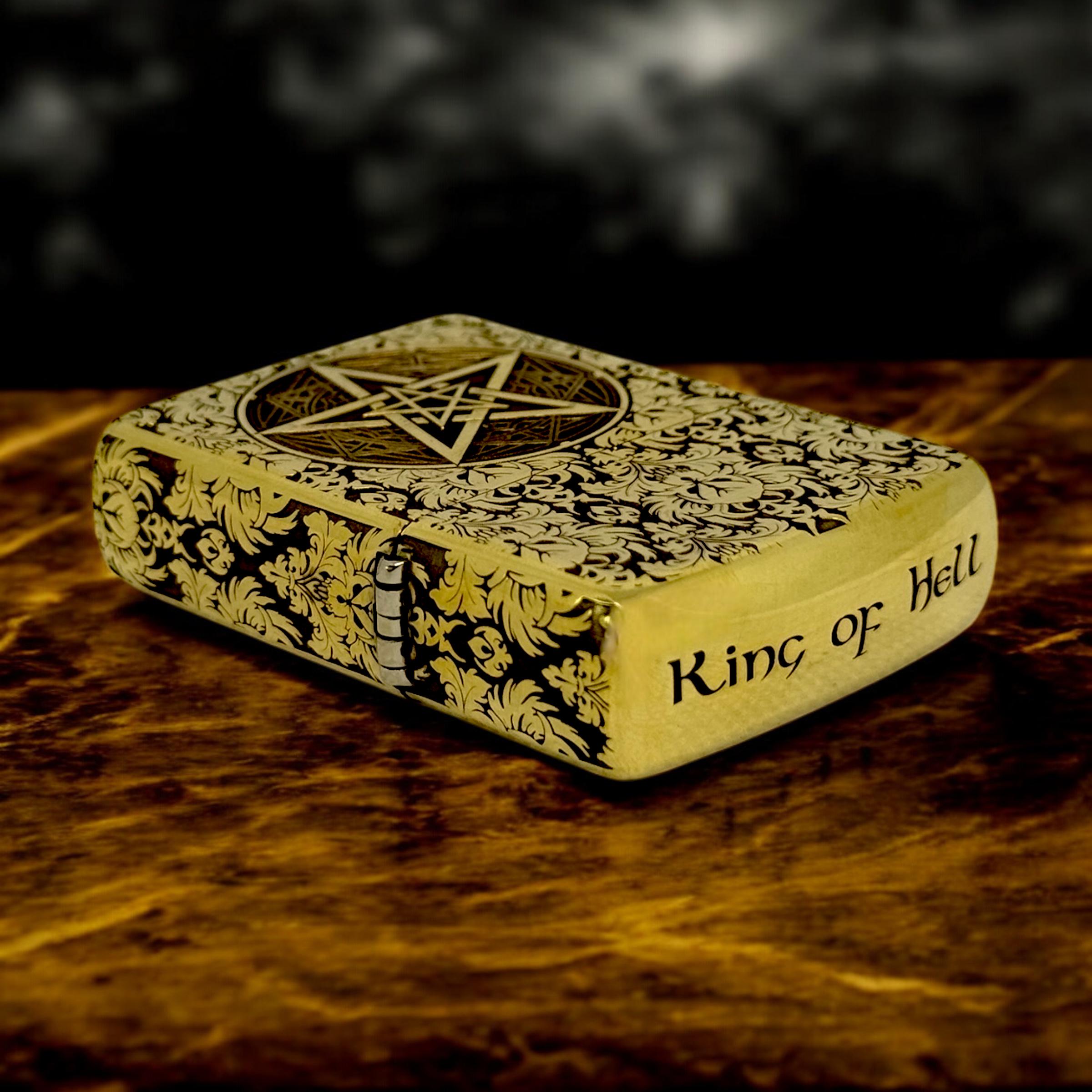 Baphomet Zippo Armor Brass Engraved EDC Lighter Handcrafted