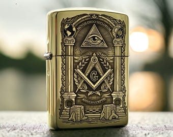 Accendino Zippo Armor in ottone personalizzato Masonry