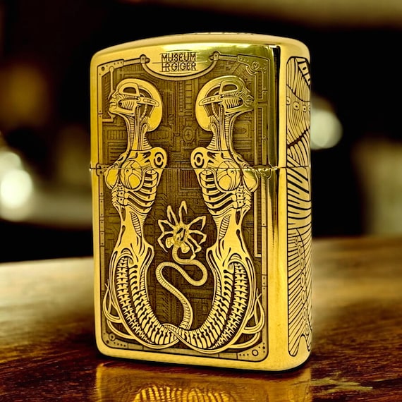 Gigerborn Relic - Giger's Alien Custom Zippo Brass Armor Lighter