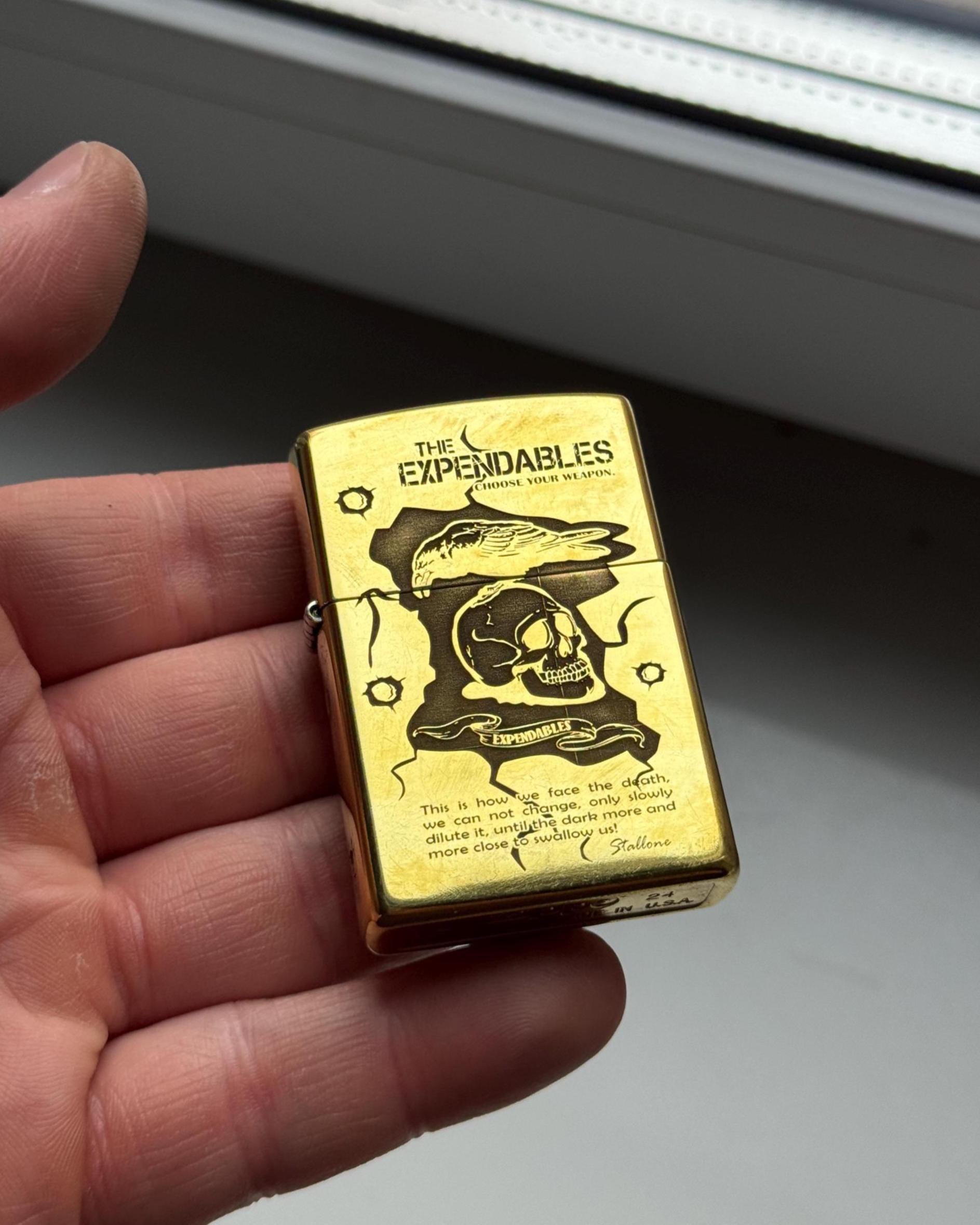 The Expendables Custom Brass Zippo Lighter Deep Engraved Stallone