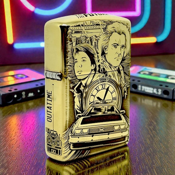 Back to the Future Custom Brass Zippo Armor lighter