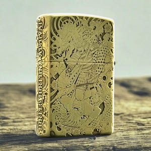Encendedor Zippo personalizado con diseño de guerrero japonés samurái imagen 3