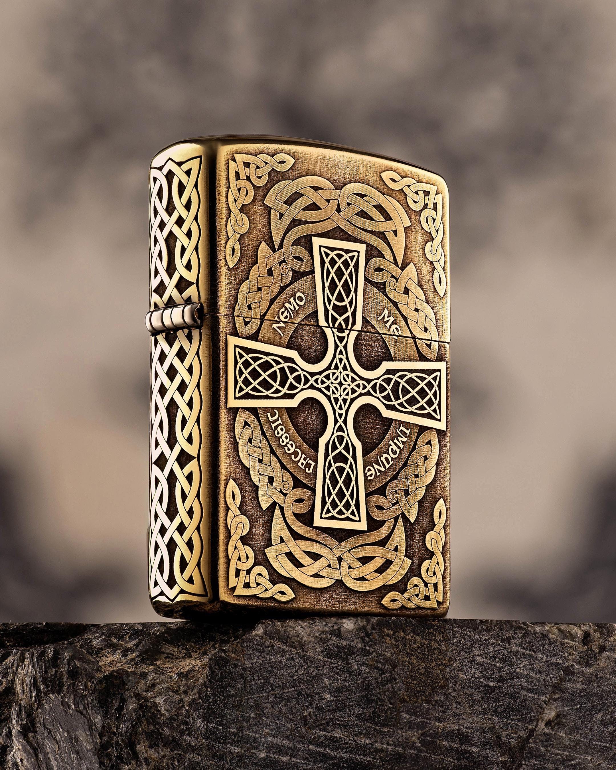 Celtic Custom Brass Zippo Armor Lighter - Gift for Him - Etsy 日本