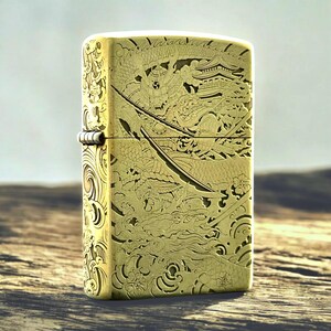 Encendedor Zippo personalizado con diseño de guerrero japonés samurái imagen 2