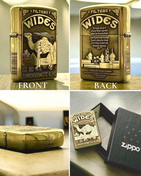 Camel Heritage Custom Zippo Armor Genuine Zippo Lighter, Deep
