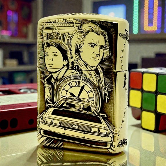 Back to the Future Custom Brass Zippo Armor lighter