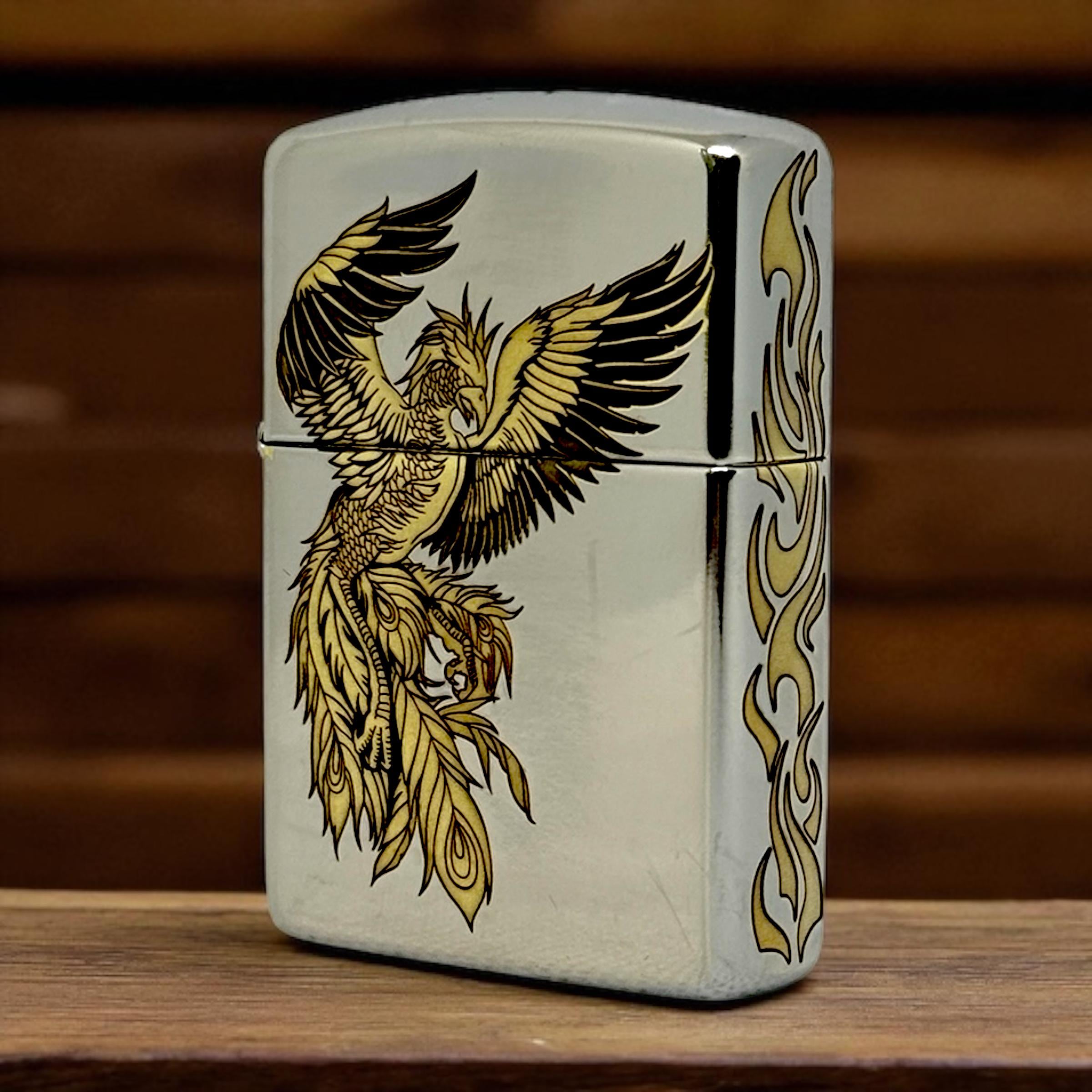 ALZUNI　フェザー　2枚　チェーン　ターコイズ装飾ZIPPO il_fullxfull.7160586660_905l.jpg