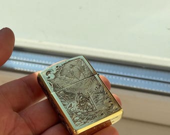 Salmo 23 Zippo, Valle dell'ombra della morte, Accendino in ottone con armatura incisa in profondità, Regalo cristiano