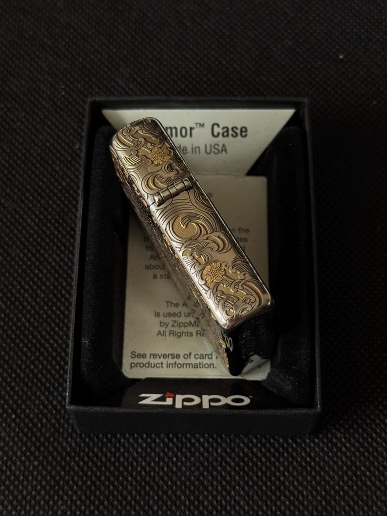 Samurai Armor Zippo Lighter Deep Carved Japanese Warrior & Dragon EDC Gift for Him image 14