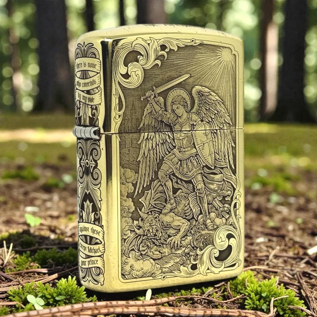 Saint Michael Zippo Armor Lighter - Five-sided 3D Engraving