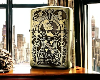 Futurama Bender B. Rodriguez Custom Brass Zippo Armor lighter