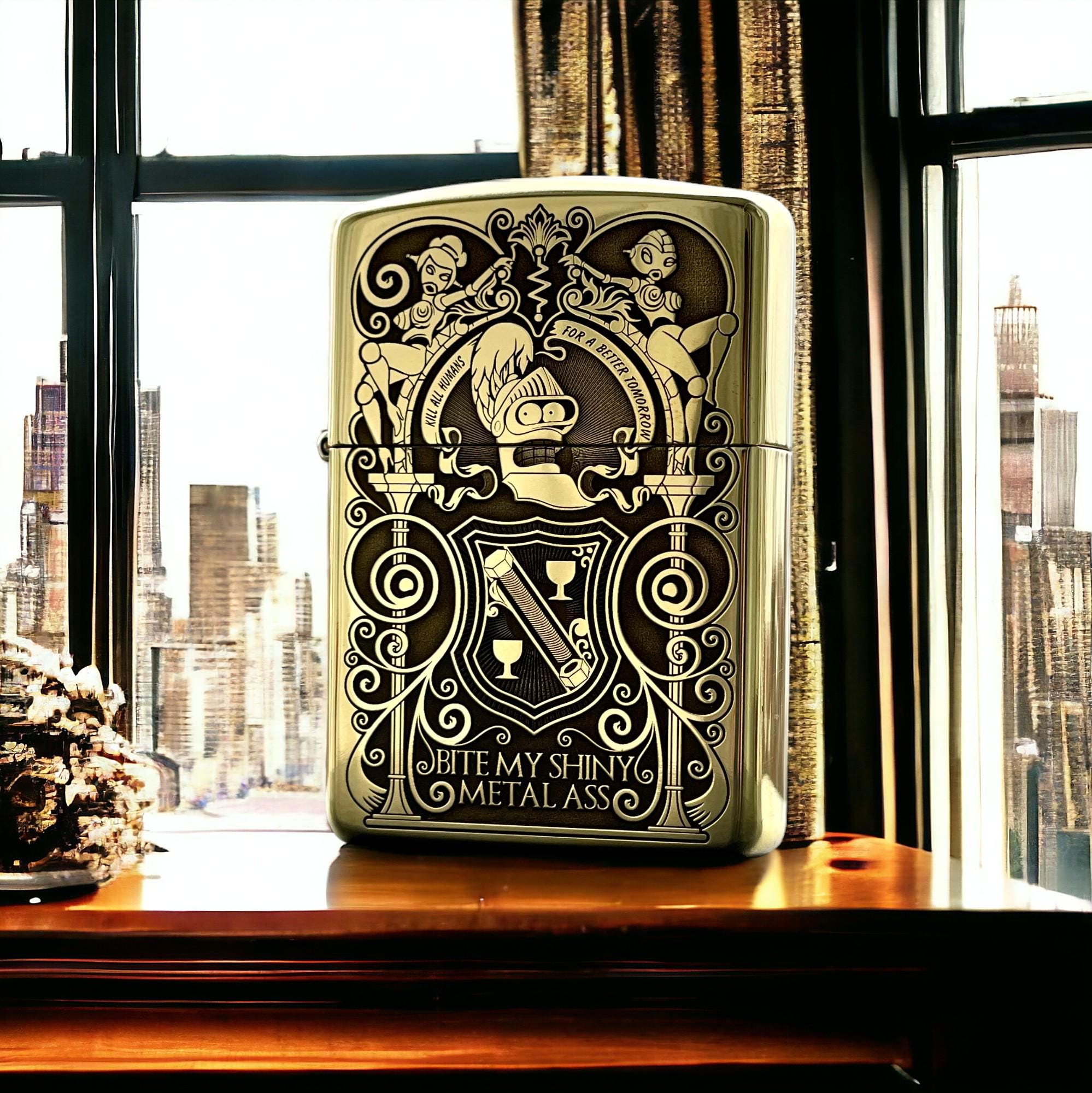 Futurama Bender B. Rodriguez Custom Brass Zippo Armor Lighter 