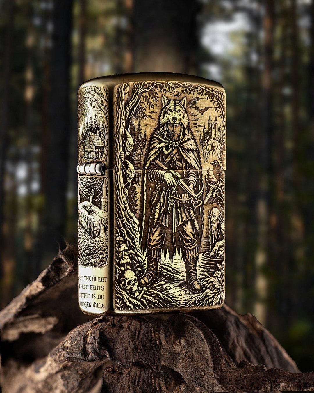 Warden of the Forest Custom Zippo Armor Brass Lighter Deep