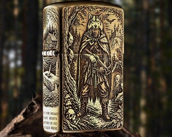 Warden of the Forest Custom Zippo Armor Brass Lighter Deep