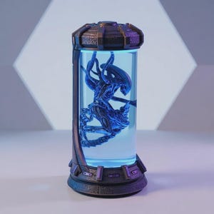 NEW Xenomorph Alien Resin Night Light, Sci-Fi Horror LED Specimen Tube Lab Lamp, Alien Capsule Decor, Epoxy Art Lamp, Unique Collector Gift