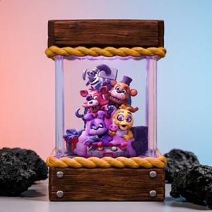 Preorder Five Nights Animatronics Mini Resin Lamp| F.N..AF LED Light mascot Horror Game Merch| Spooky Gift for Kid
