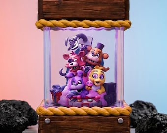 Preorder Five Nights Animatronics Mini Resin Lamp| F.N..AF LED Light mascot Horror Game Merch| Spooky Gift for Kid