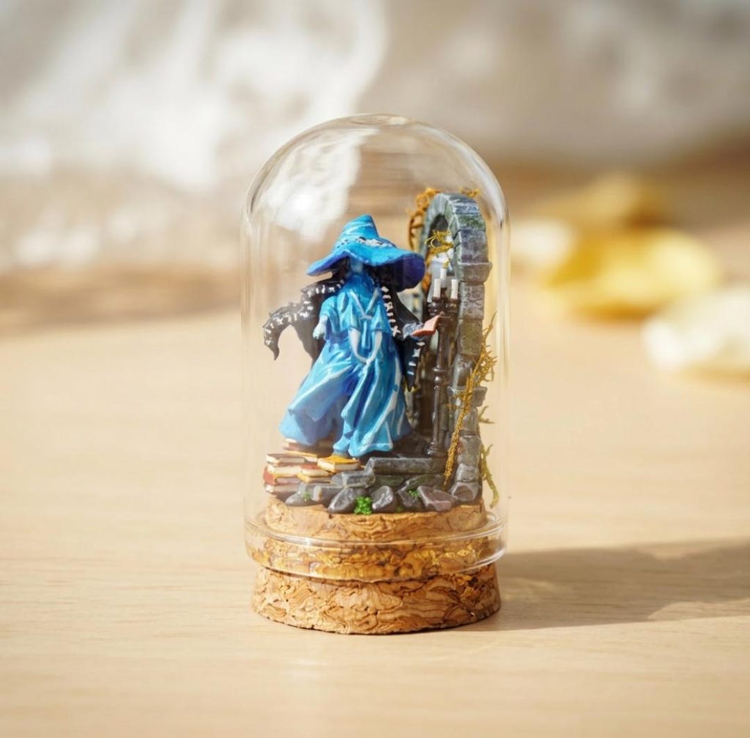 Miniature Ranni Simple NEW Ranni the Witch Miniature Diorama in Glass Dome Elden Ring Inspired ...