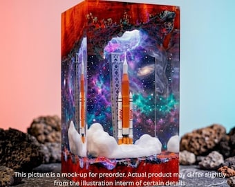 NEW NASA Artemis 2 Rocket Ship Resin Lamp| Galaxy Night Light Space Shuttle Diorama| Handmade Astronaut Gift Science Fiction