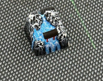 Handmade resin winter torii gate keycap