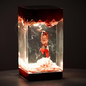 PREMIUM Wu.ko.ng Mo.nk.ey Ki.ng Resin Lamp – Bla.ck M.yth Wu.ko.ng Night Light, Handmade Gaming Decor & Playroom Accent, Unique Gift for Him