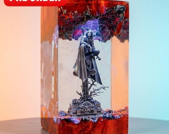 EXCLUSIVE The Crow Resin Lamp |Eric Draven Movie Decor Gothic Night Light| Handmade Epoxy Art Unique Gift For Goth Fans
