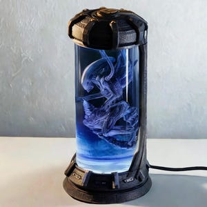 NEW Xeno Creature Resin Night Light, Sci-Fi Horror LED Specimen Tube Lab Lamp, Alien Capsule Decor, Epoxy Art Lamp, Unique Collector Gift