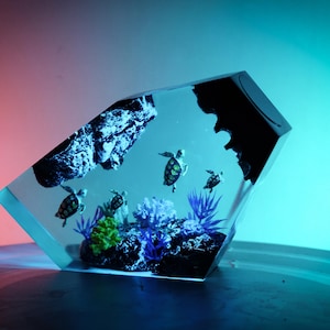PREMIUM Sea Turtle Reef Resin Lamp – Handcrafted Ocean-Inspired Decor for Nature Lovers