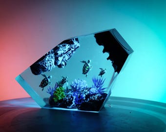 PREMIUM Sea Turtle Reef Resin Lamp – Handcrafted Ocean-Inspired Decor for Nature Lovers