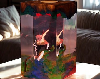 PREMIUM Beast Hashira Resin Lamp – Anime-Inspired LED Night Light | Handcrafted Demon Slayer Lamp  | Otaku Room Decor & Collector Gift