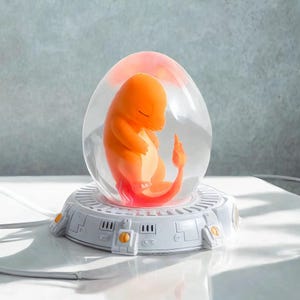 Bionic Flame Lizard Embryo Egg Resin Lamp, Sleeping Baby Dragon Light, LED Capsule Lamp, Sci-Fi Nursery Decor, Anime-Inspired Gift for Fans
