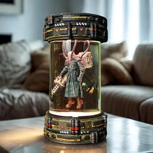 NEW Nemesis Monster Resin Night Light, Futuristic Resident Evil Lab Lamp, Sci-Fi Zombie Capsule Lamp, Epoxy Lamp, Gaming Decor, Gamer Gift