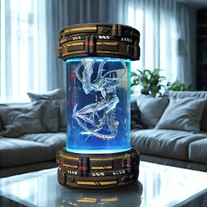 NEW Xenomorph Bionic Resin Night Light, Sci-Fi Horror Capsule Lamp, Epoxy LED Alien Tube, Futuristic Decor, Collector Halloween Gift