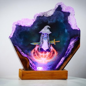 PREMIUM Handmade R.an.ni Resin Lamp, Fantasy-Inspired Moonlight Sorceress Light, Collector Gift for Dark Fantasy Fans