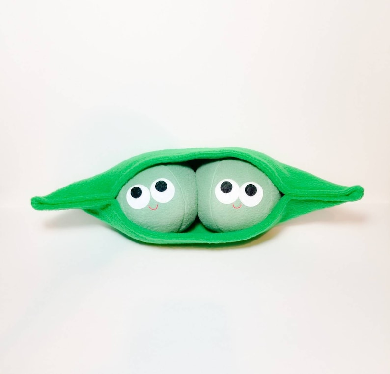 Two Peas In A Pod Plush For Pretend Play Stuffed Food Gift Etsy