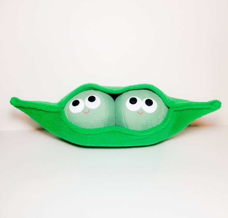 Two Peas In A Pod Plush For Pretend Play Stuffed Food Gift Etsy