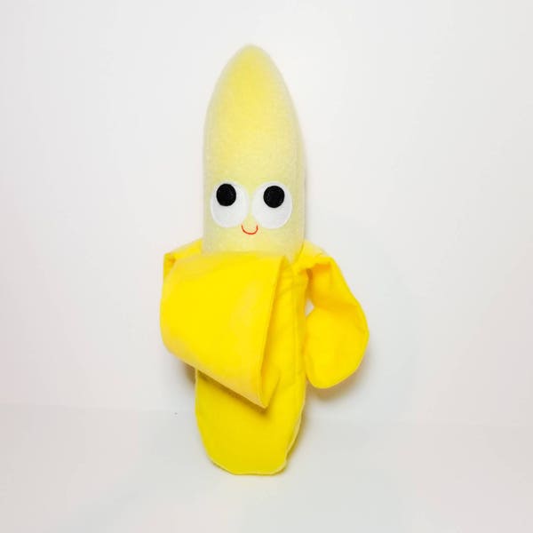 Banana Plush, Stuffed Food Gift, Anthropomorphic Desk Toy, Pretend Play