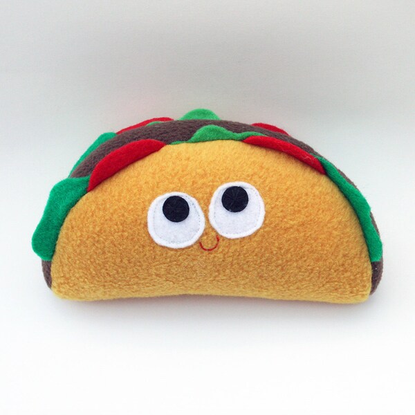 Taco Plush, Stuffed Food Gift, Anthropomorphic Desk Toy, Pretend Play