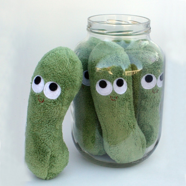 Plush Pickle - Plush Food - Dill Pickle - Pickle Rick - One Pickle - Play Food - Pretend Play - Anthropomorphic - Stuffed Toy - Fun Gift