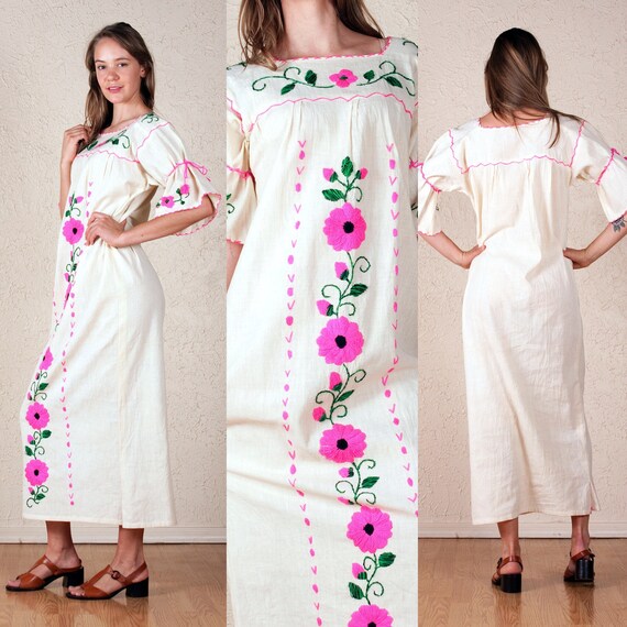 Mexican Embroidered Bell Sleeve Dress