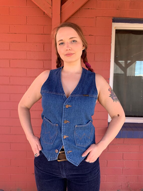 wrangler unlined denim vest