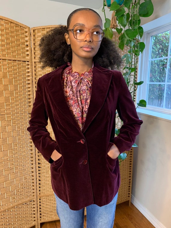 70s Koret burgundy velvet blazer