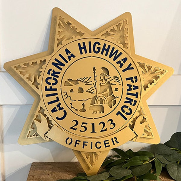 California Highway Patrol (CHP) Badge with Custom Rank and ID Number