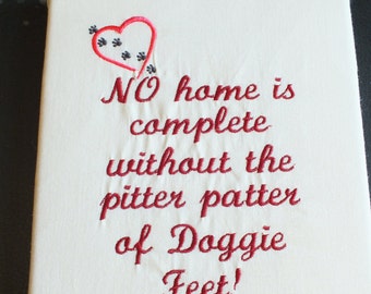 Dog's Life Embroidery on Canvas - Dog Lovers - Choose Color