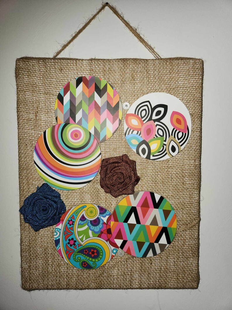 Art-modern Mixed Media Wall Art on Canvas With Burlap Background - Etsy