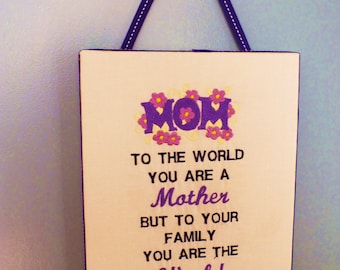 Mother's are Special - Canvas Art embroidery designs