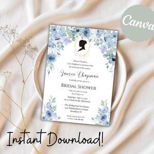 Editable Bridgerton Party Invitation, Bridgerton Bridal Party Invite, Afternoon Tea, Digital Download, Birthday Theme, Wedding Party Invite
